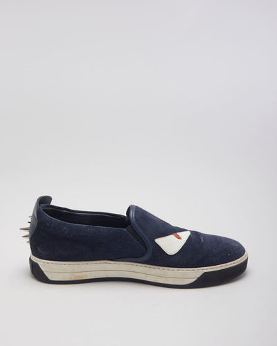 Fendi Monster 3D Eyes Slip-On Trainers - UK 8