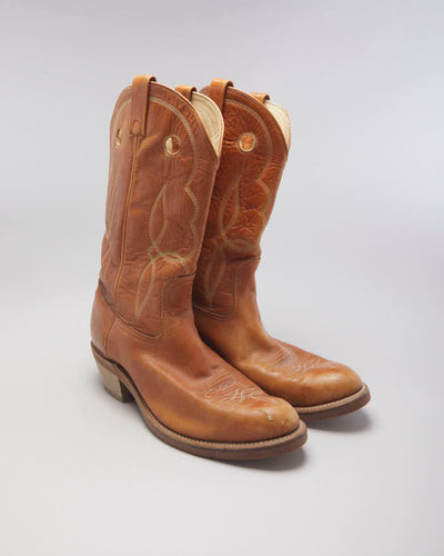 Vintage Men's Brown Cowboy Boots - UK 13