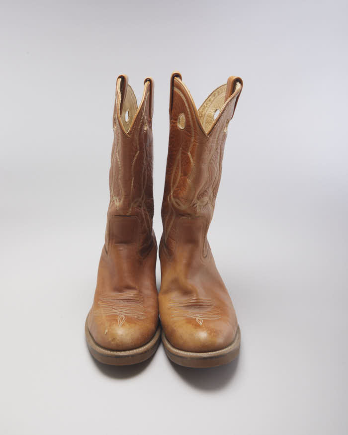 Vintage Men's Brown Cowboy Boots - UK 13