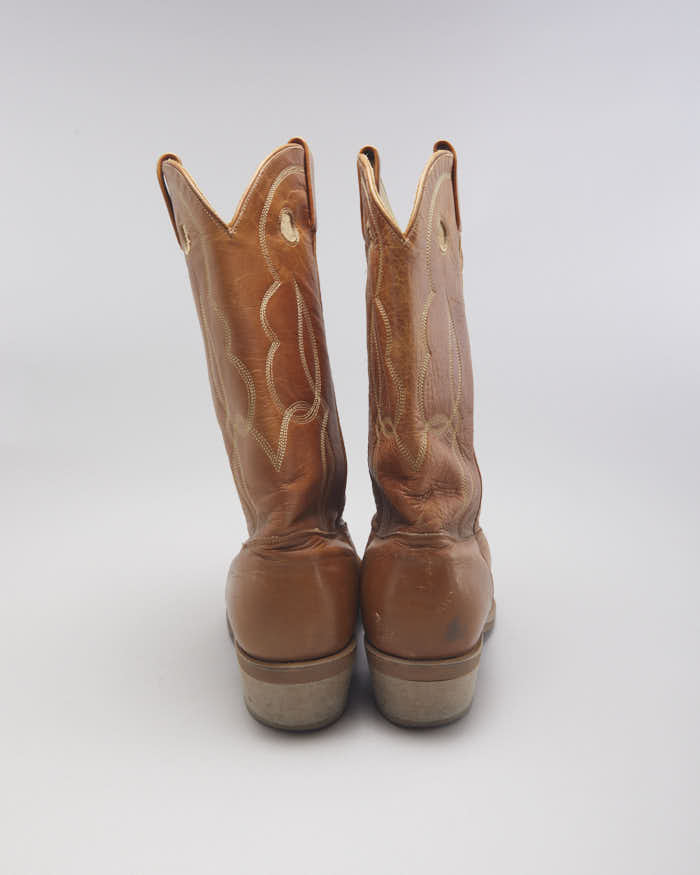 Vintage Men's Brown Cowboy Boots - UK 13