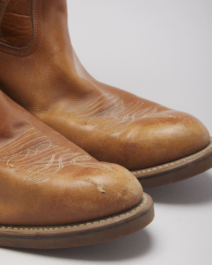 Vintage Men's Brown Cowboy Boots - UK 13