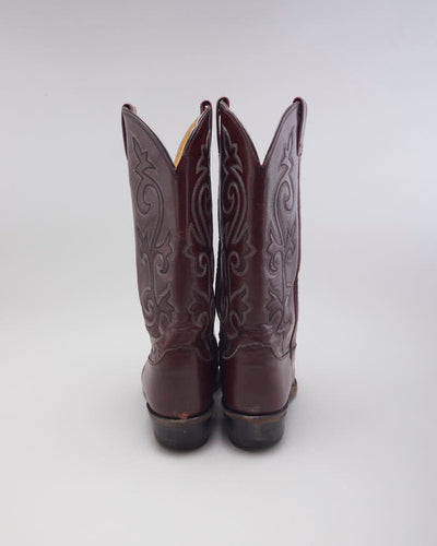 Vintage Men's Burgundy Cowboy Boots - UK 10
