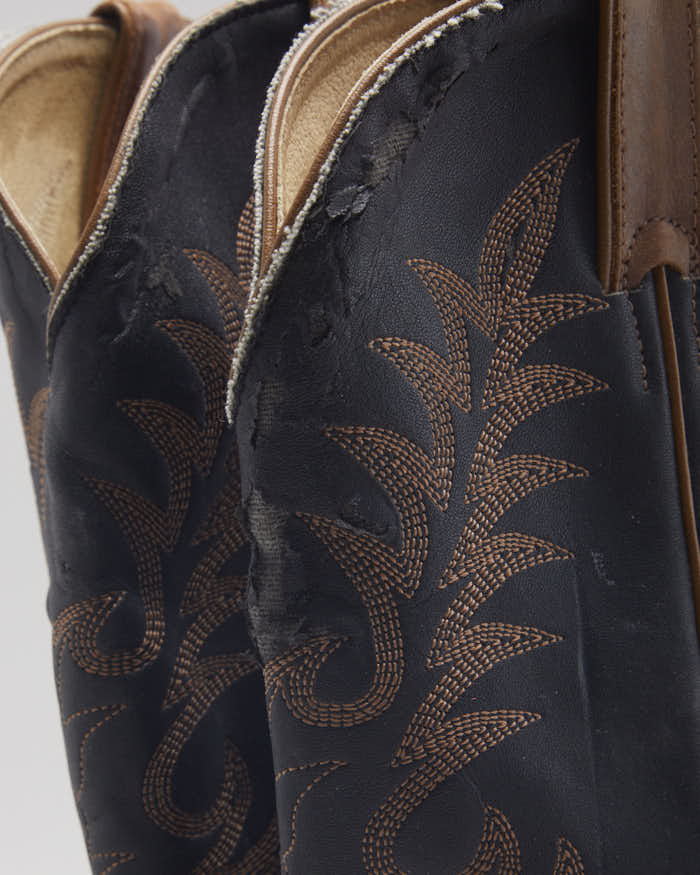 Vintage Silver Rebel Cowboy Boots - UK 9