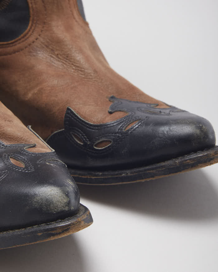 Vintage Silver Rebel Cowboy Boots - UK 9