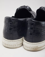 Versace Black Leather Medusa Embellished Slip On Shoes - UK 9.5
