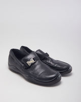 Prada Black Leather Slip On Loafers - UK 7.5