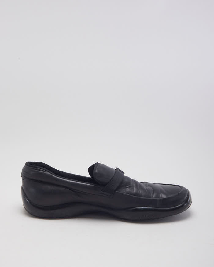Prada Black Leather Slip On Loafers - UK 7.5