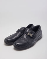 Prada Black Leather Slip On Loafers - UK 7.5