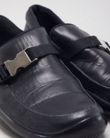 Prada Black Leather Slip On Loafers - UK 7.5