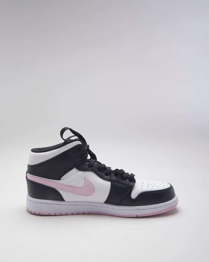 Jordan 1 Mid White Black Arctic Pink Trainers - UK 8