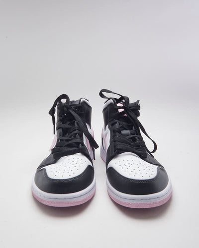 Jordan 1 Mid White Black Arctic Pink Trainers - UK 8