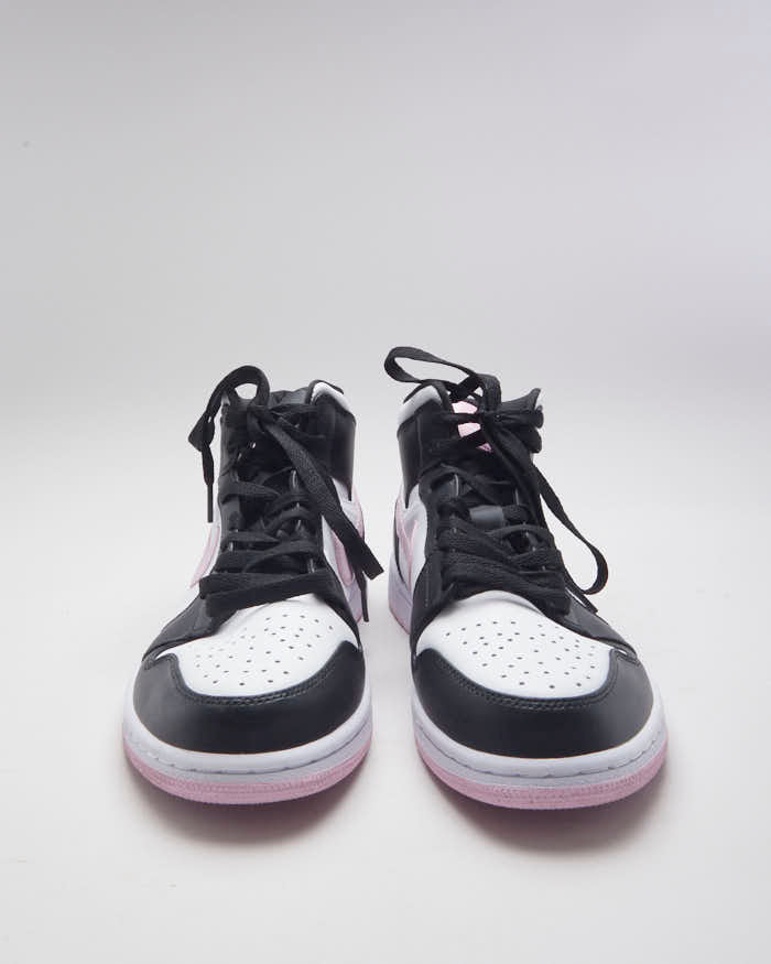 Jordan 1 Mid White Black Arctic Pink Trainers - UK 8