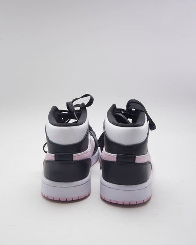 Jordan 1 Mid White Black Arctic Pink Trainers - UK 8
