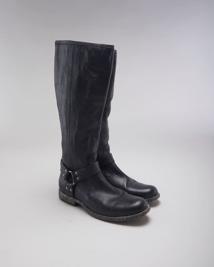 Vintage FRYE High Zip Leather Boots - UK 8