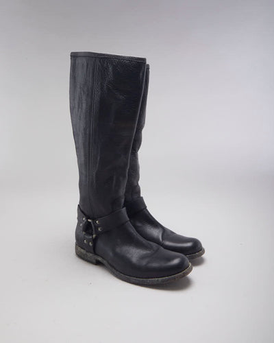 Vintage FRYE High Zip Leather Boots - UK 8