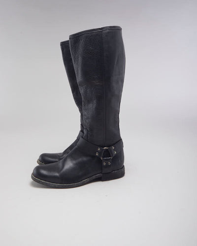 Vintage FRYE High Zip Leather Boots - UK 8
