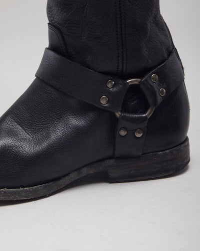Vintage FRYE High Zip Leather Boots - UK 8