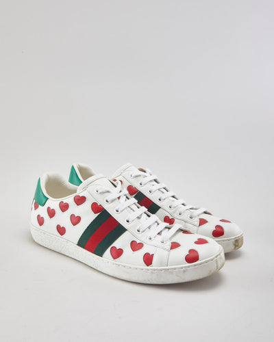 Gucci Ace Valentines Hearts Trainers - UK7.5
