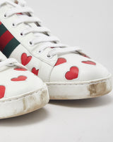 Gucci Ace Valentines Hearts Trainers - UK7.5