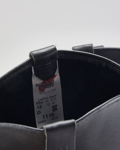 Red Wing Black Boots - UK12