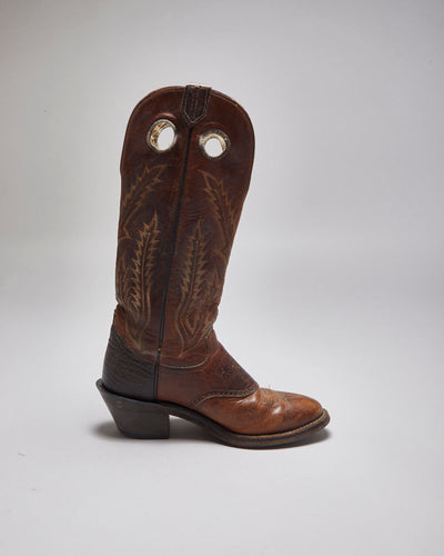 Vintage Leather Tall Cowboy Boots - UK 9