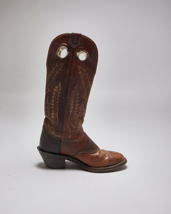 Vintage Leather Tall Cowboy Boots - UK 9