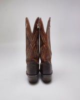 Vintage Leather Tall Cowboy Boots - UK 9