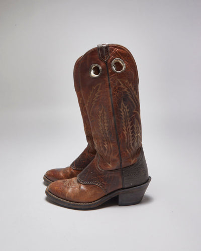 Vintage Leather Tall Cowboy Boots - UK 9