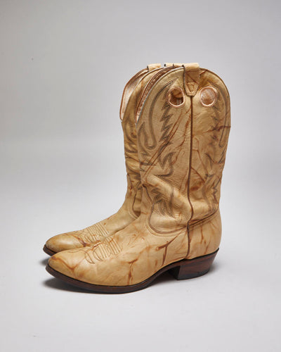 Vintage Leather Cowboy Boots - UK 12