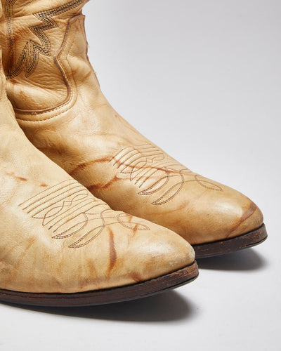 Vintage Leather Cowboy Boots - UK 12