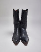 Vintage Zodiac Black Leather Cowboy Boots - UK 11