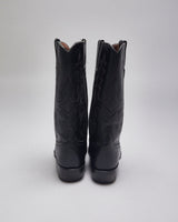 Vintage Zodiac Black Leather Cowboy Boots - UK 11