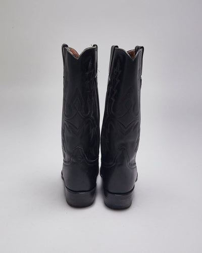 Vintage Zodiac Black Leather Cowboy Boots - UK 11