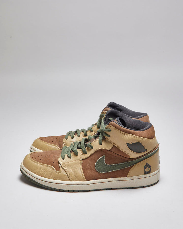 Vintage 2008 Air Jordan 1 Mid Armed Forces Trainers - UK 11