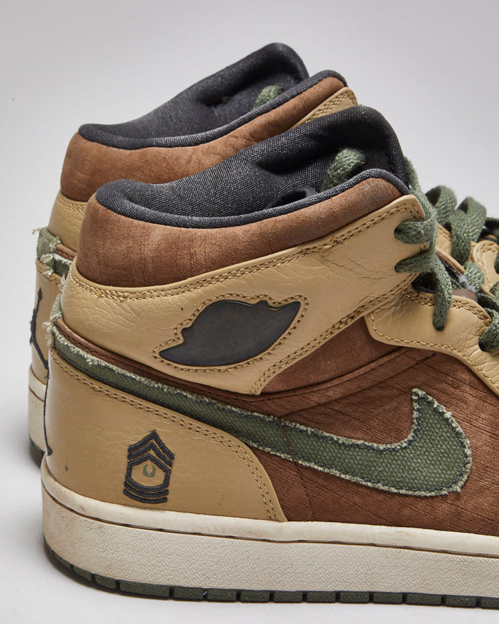 Vintage 2008 Air Jordan 1 Mid Armed Forces Trainers - UK 11