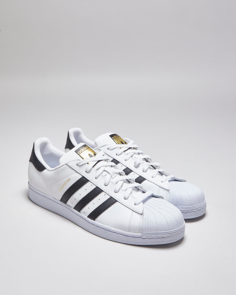 Adidas Shell Toe Superstar White &amp; Black Trainers - UK 12.5