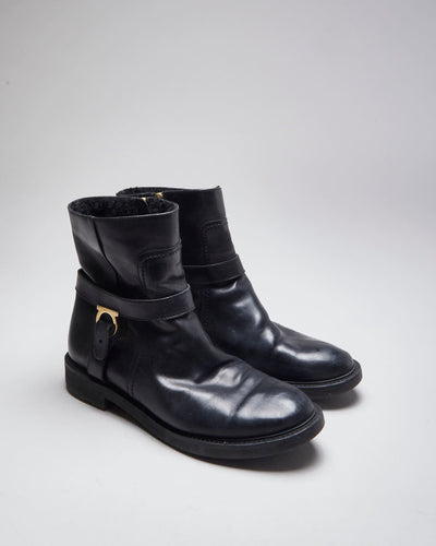 Vintage Salvatore Ferragamo Insulate Leather Ankle Boots - UK 10