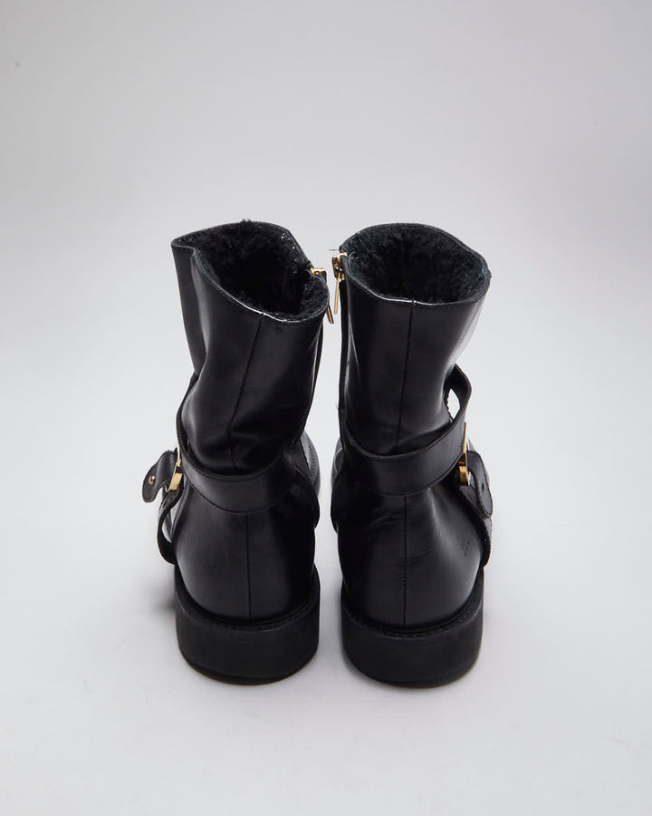 Vintage Salvatore Ferragamo Insulate Leather Ankle Boots - UK 10