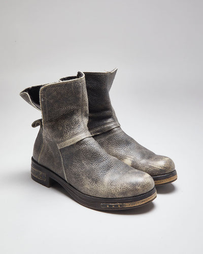 Vintage CAT Grey Leather Chelsea Work Boots - UK 8