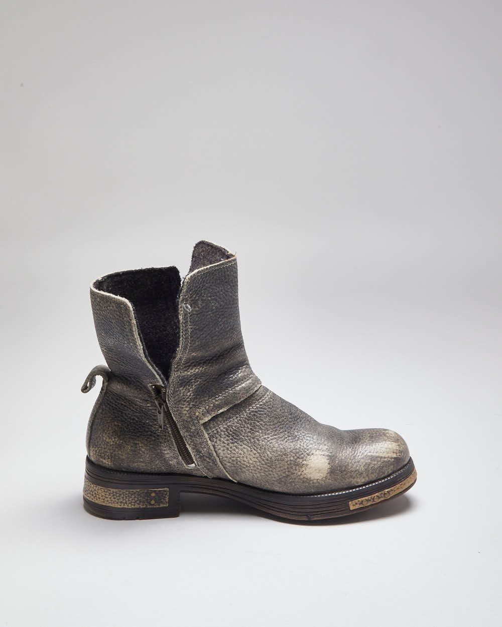 Vintage CAT Grey Leather Chelsea Work Boots - UK 8
