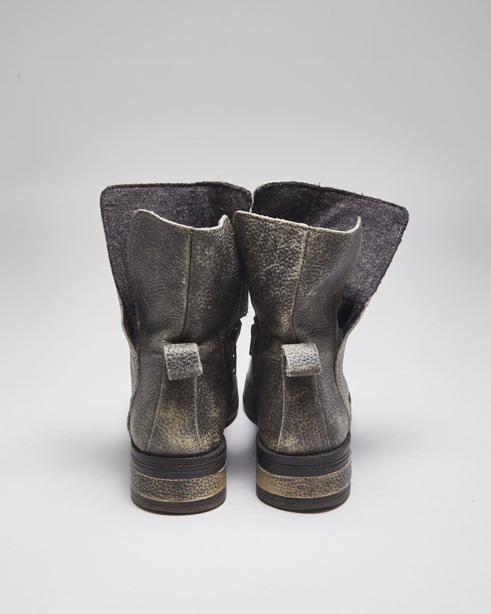 Vintage CAT Grey Leather Chelsea Work Boots - UK 8