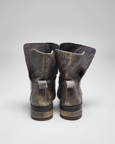 Vintage CAT Grey Leather Chelsea Work Boots - UK 8