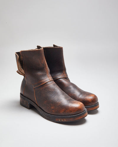 Vintage CAT Brown Leather Chelsea Work Boots - UK 8