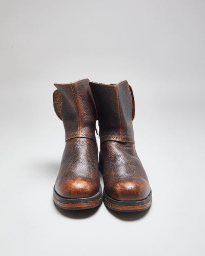 Vintage CAT Brown Leather Chelsea Work Boots - UK 8
