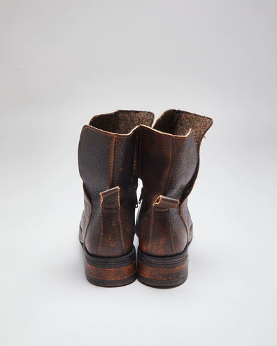Vintage CAT Brown Leather Chelsea Work Boots - UK 8