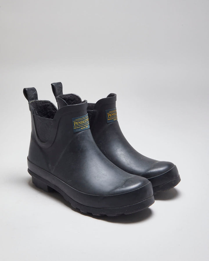 Vintage Pendleton Fleece Lined Rubber Chelsea Boots - UK 6