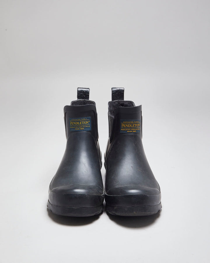 Vintage Pendleton Fleece Lined Rubber Chelsea Boots - UK 6