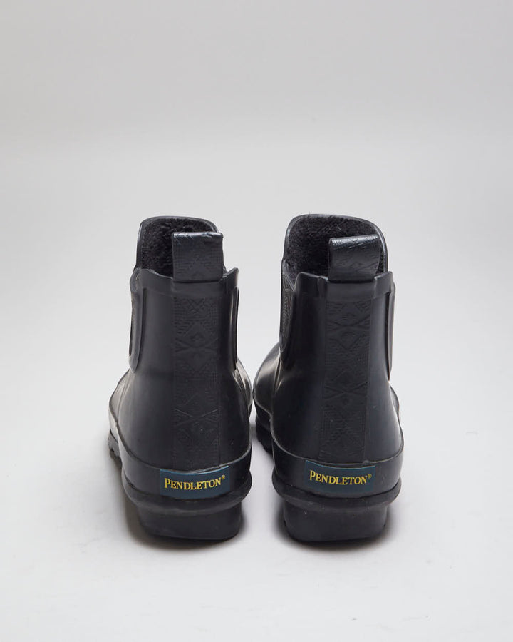Vintage Pendleton Fleece Lined Rubber Chelsea Boots - UK 6