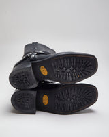 Vintage 90's Biker Leather Slip On Boots - UK 9.5