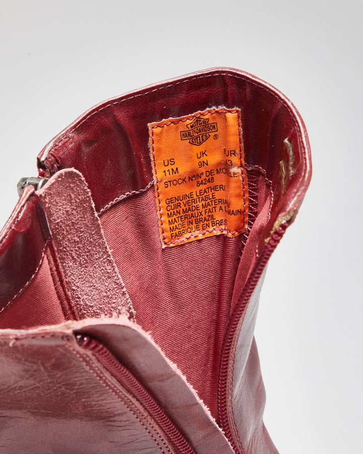 Harley Davidson Red  Leather Boots - UK9